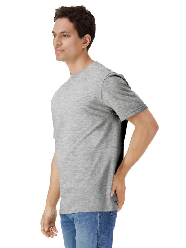 Чоловіча Футболка Gildan Light Cotton Меланж Світло-Сірий 3XL
