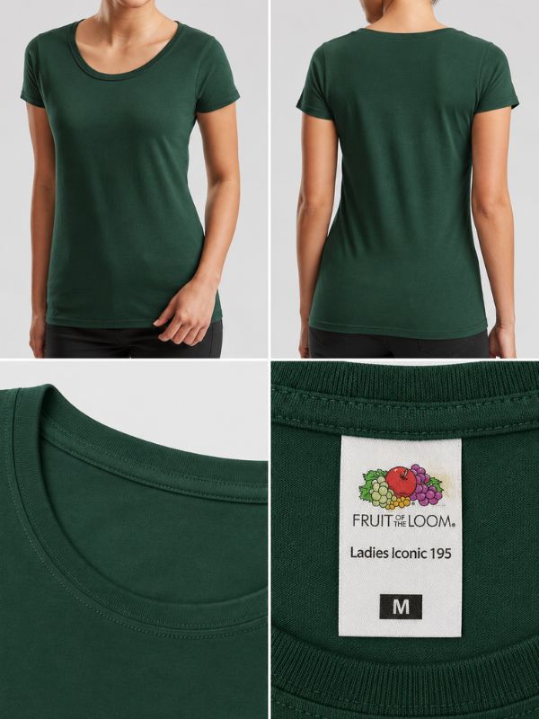 Жіноча Футболка Щільна Fruit of the Loom Ringspun Premium Темно-Зелений XS