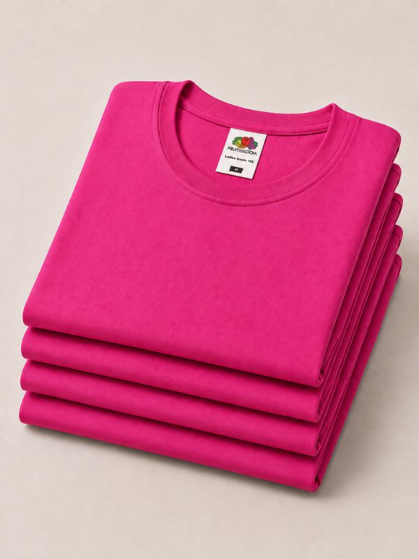 Жіноча Футболка Щільна Fruit of the Loom Ringspun Premium Фуксія XS