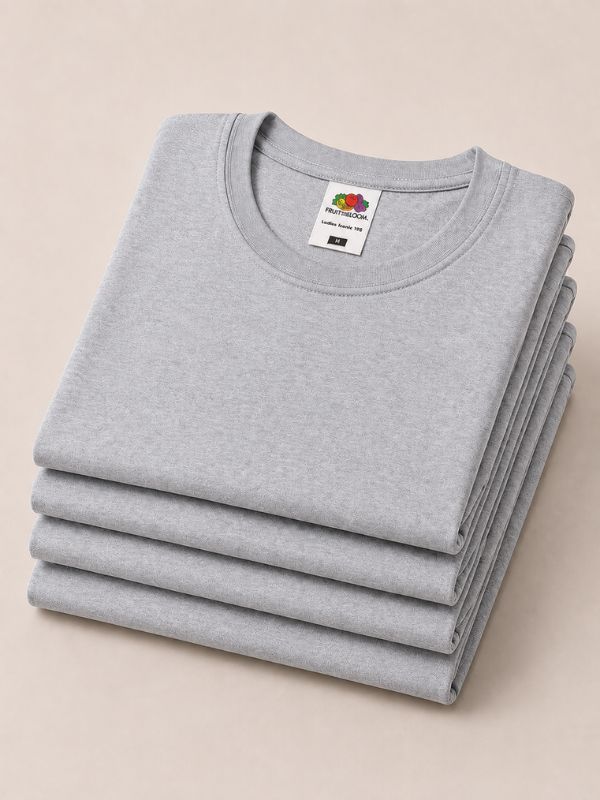Жіноча Футболка Щільна Fruit of the Loom Ringspun Premium Сірий Меланж S