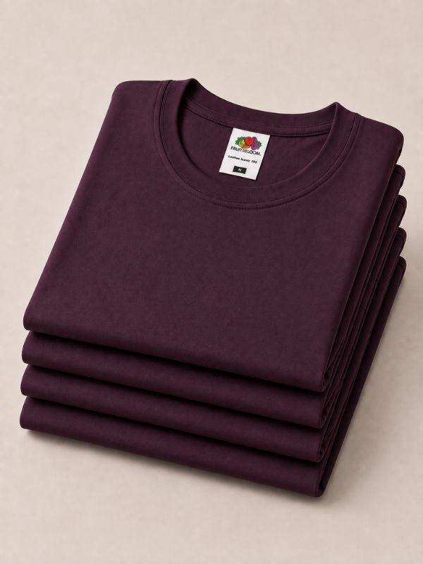 Женская Футболка Плотная Fruit of the Loom Ringspun Premium Темная Слива M