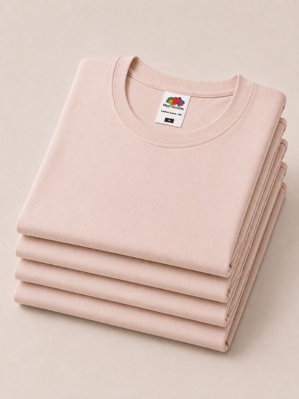 Женская Футболка Плотная Fruit of the Loom Ringspun Premium Пудровый XS
