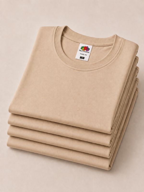 Женская Футболка Плотная Fruit of the Loom Ringspun Premium Бежевый XS