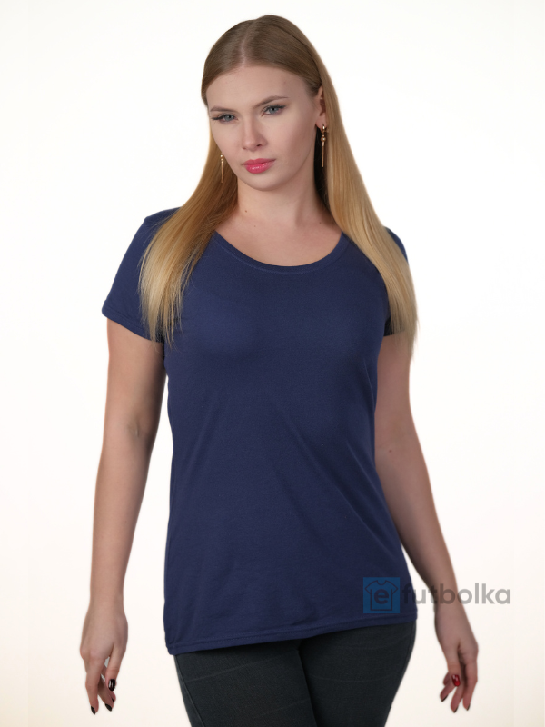 Женская Футболка Плотная Fruit of the Loom Ringspun Premium Темно-Синий XL