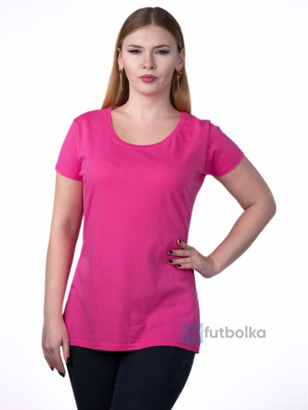 Женская Футболка Плотная Fruit of the Loom Ringspun Premium Фуксия XS