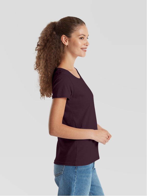 Женская Футболка Плотная Fruit of the Loom Ringspun Premium Темная Слива M