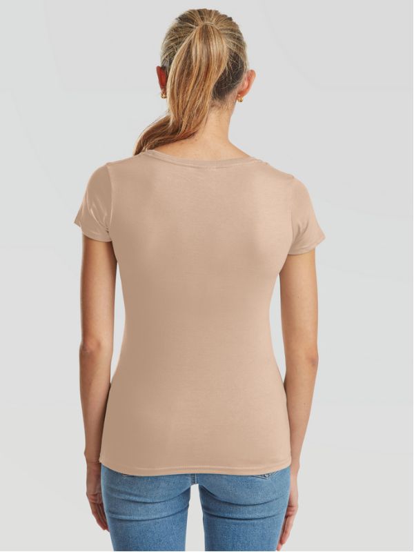 Женская Футболка Плотная Fruit of the Loom Ringspun Premium Бежевый XS