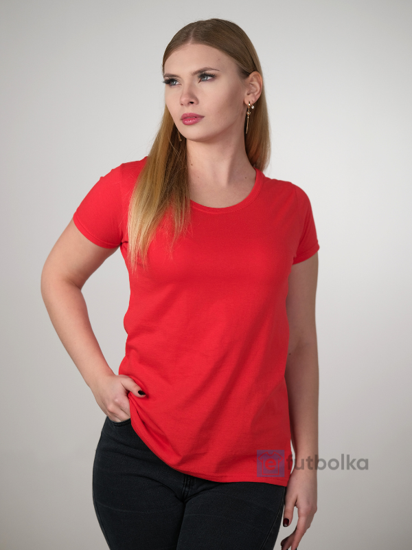 Женская Футболка Плотная Fruit of the Loom Ringspun Premium Красный XS