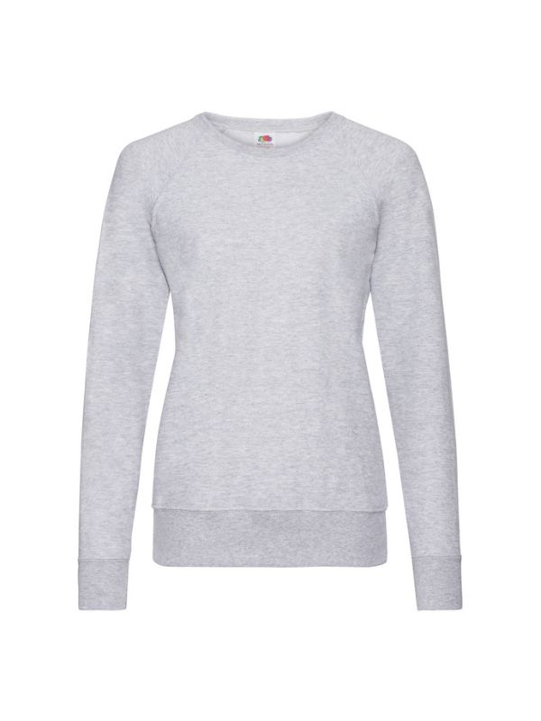 Жіночий Світшот Fruit of the Loom Raglan Lightweight Lady-Fit Сірий Меланж XS