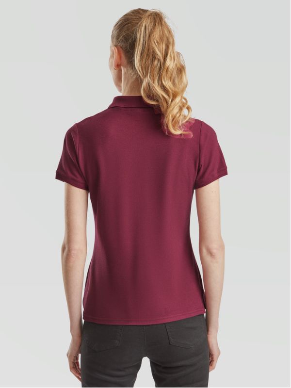 Женская Футболка Поло Fruit of the Loom Premium Lady-Fit Бордовый XL