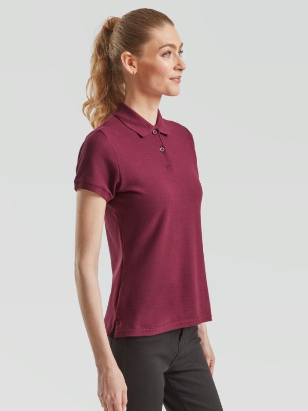 Женская Футболка Поло Fruit of the Loom Premium Lady-Fit Бордовый XL