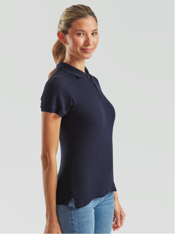 Женская Футболка Поло Fruit of the Loom Premium Lady-Fit Глубокий Темно-Синий XL