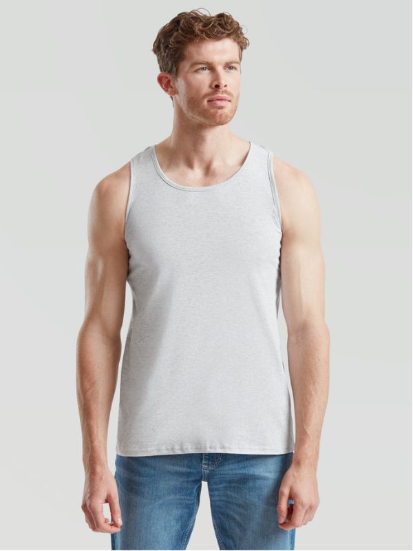 Мужская Майка Средней Плотности Fruit of the Loom Valueweight Athletic Vest Серый Меланж S