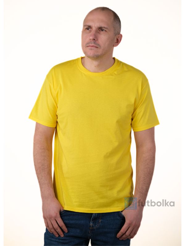 Мужская Футболка Средней Плотности Fruit of the Loom Valueweight Лимонный Размер S