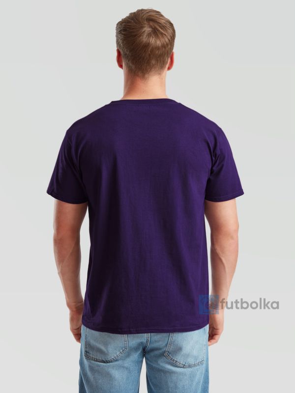 Мужская Футболка Средней Плотности Fruit of the Loom Valueweight Фиолетовый Размер M