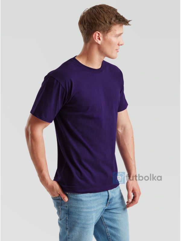 Мужская Футболка Средней Плотности Fruit of the Loom Valueweight Фиолетовый Размер M