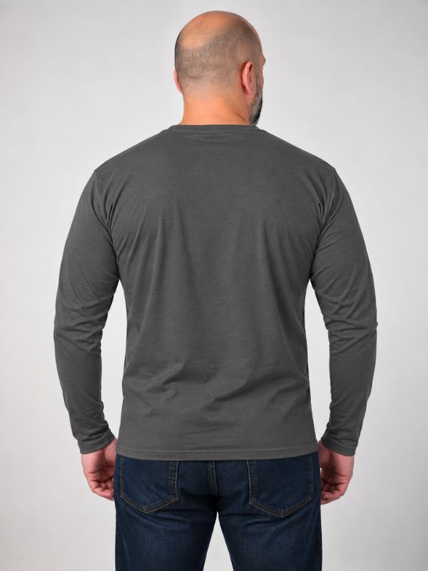 Мужской Лонгслив Базовый Хлопок Однотонный Fruit of the Loom Valueweight Grafit L