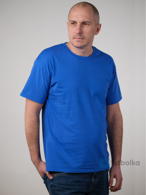 Мужская Футболка Легкая Хлопок Fruit of the Loom Original T Ярко-синий S