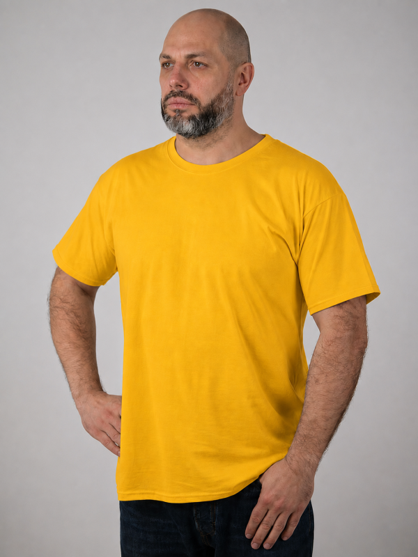 Мужская Футболка Мягкая Плотная Fruit of the Loom Iconic 195 Ringspun Premium Желтый S