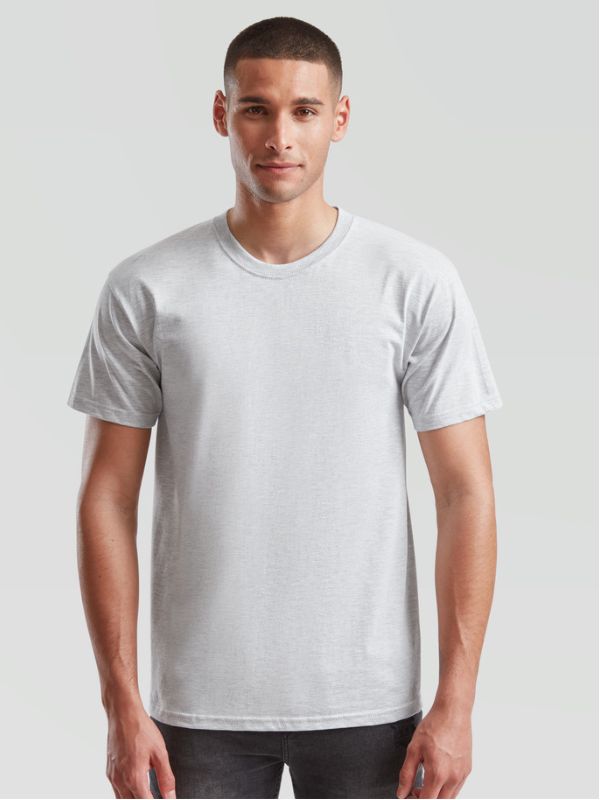 Мужская Футболка Мягкая Плотная Fruit of the Loom Iconic 195 Ringspun Premium Серый Меланж L