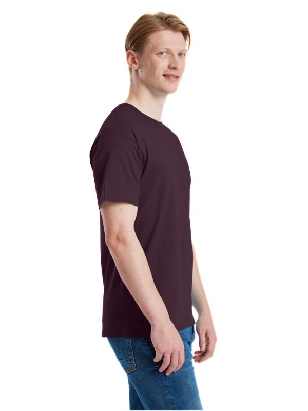 Мужская Футболка Мягкая Плотная Fruit of the Loom Iconic 195 Ringspun Premium Темная Слива L