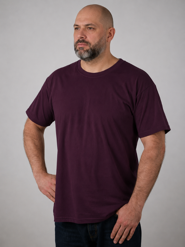 Мужская Футболка Мягкая Плотная Fruit of the Loom Iconic 195 Ringspun Premium Темная Слива S