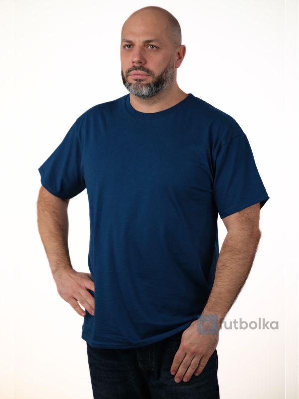 Чоловіча футболка М'яка Щільна Fruit of the Loom Iconic 195 Ringspun Premium Гірський Синій S