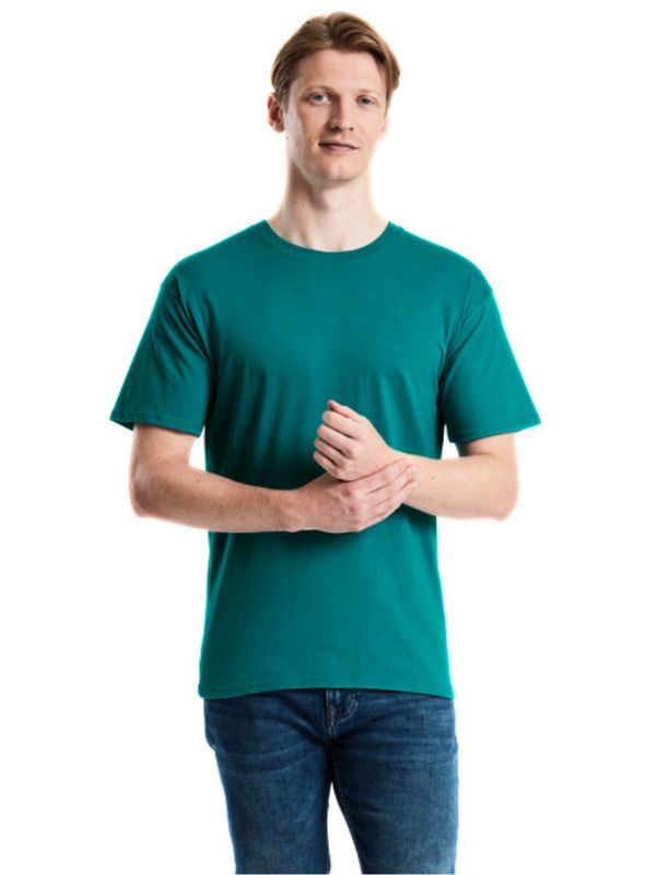 Мужская Футболка Мягкая Плотная Fruit of the Loom Iconic 195 Ringspun Premium Бирюзовый L