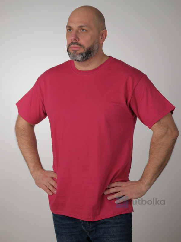 Мужская Футболка Мягкая Плотная Fruit of the Loom Iconic 195 Ringspun Premium Клюква S