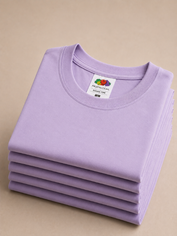 Чоловіча футболка М'яка Щільна Fruit of the Loom Iconic 195 Ringspun Premium Лавандовий S