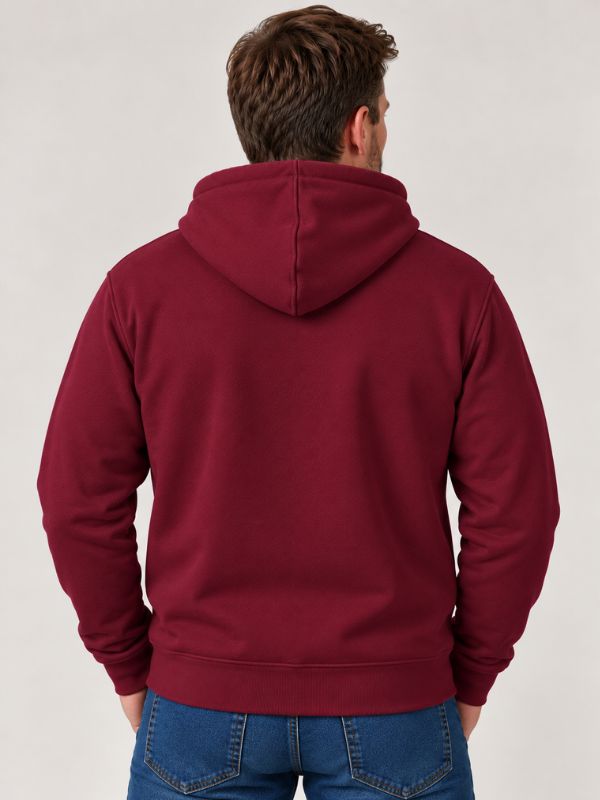 Мужская Толстовка на Замке Fruit of the Loom Classic Бордовый S