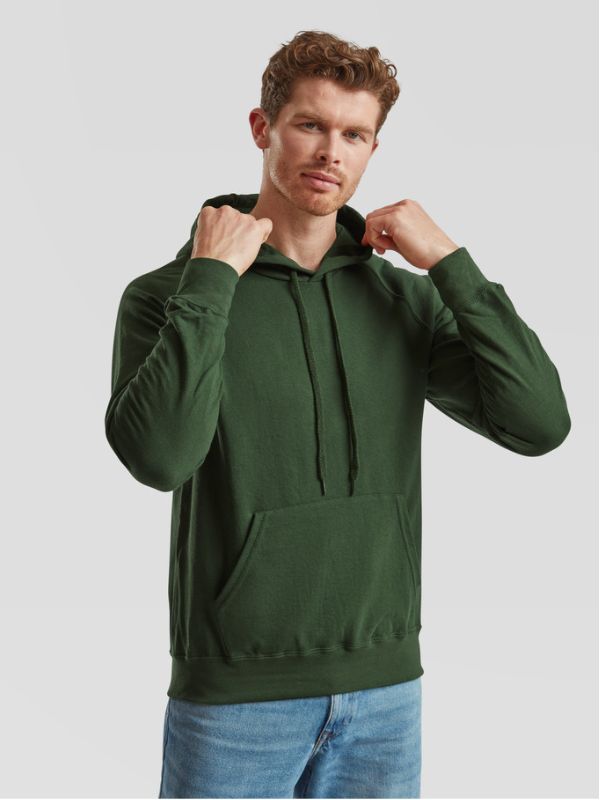 Чоловіче Худі Легке Fruit of the Loom Lightweight Hooded Темно-Зелений M