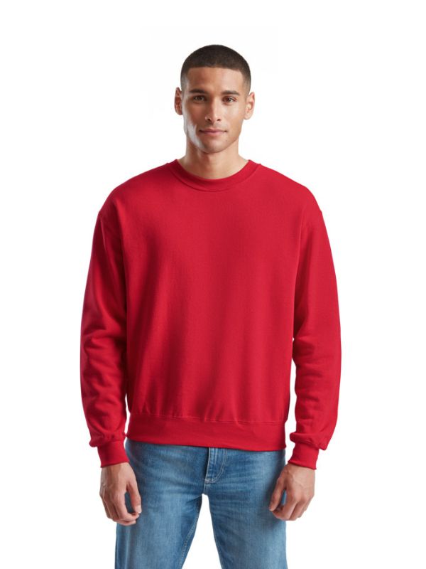 Мужской Свитшот Теплый Однотонный Белый Fruit of the Loom Classic Set-In Sweat Красный S