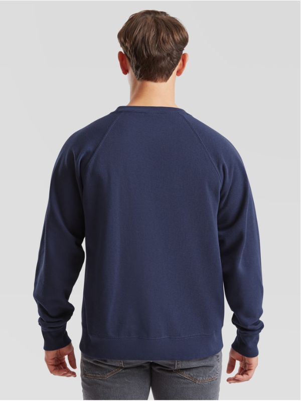 Мужской Свитшот с Начесом Флис Однотонный Fruit of the Loom Classic Raglan Sweat Темно-Синий 3XL