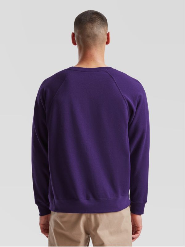 Мужской Свитшот с Начесом Флис Однотонный Fruit of the Loom Classic Raglan Sweat Фиолетовый S