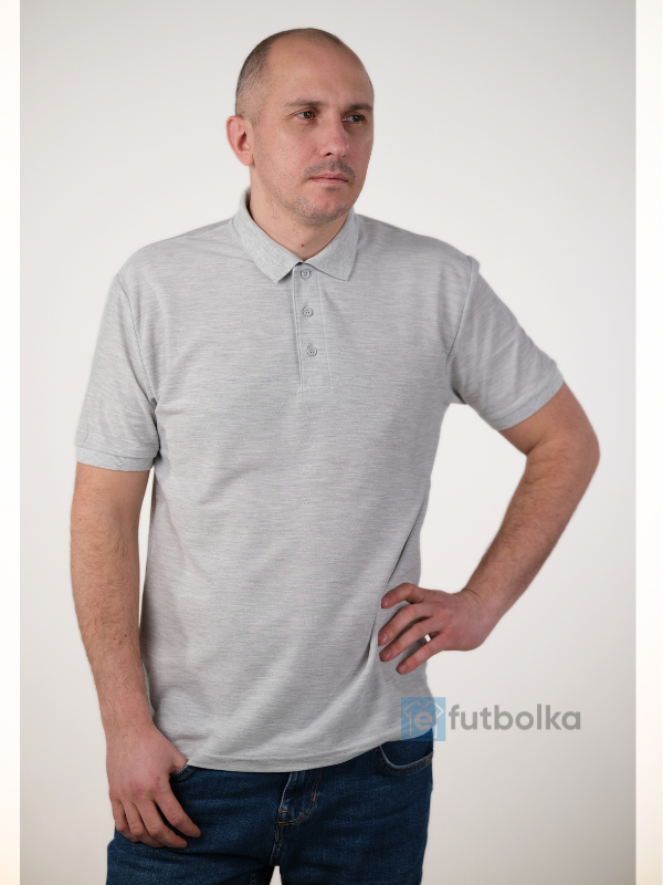 Чоловіча Футболка Поло Fruit of the Loom Premium Серый Меланж S