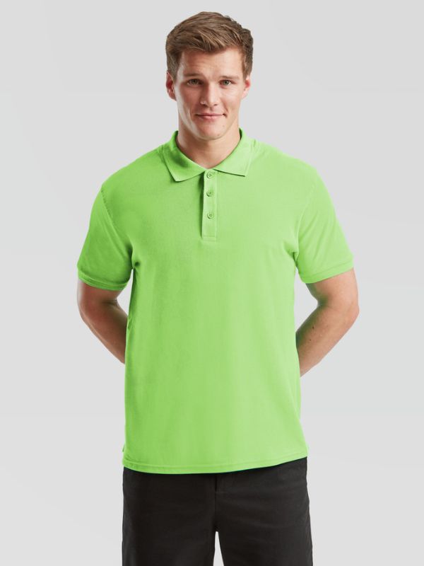 Мужская Футболка Поло Fruit of the Loom Premium Лайм 2XL