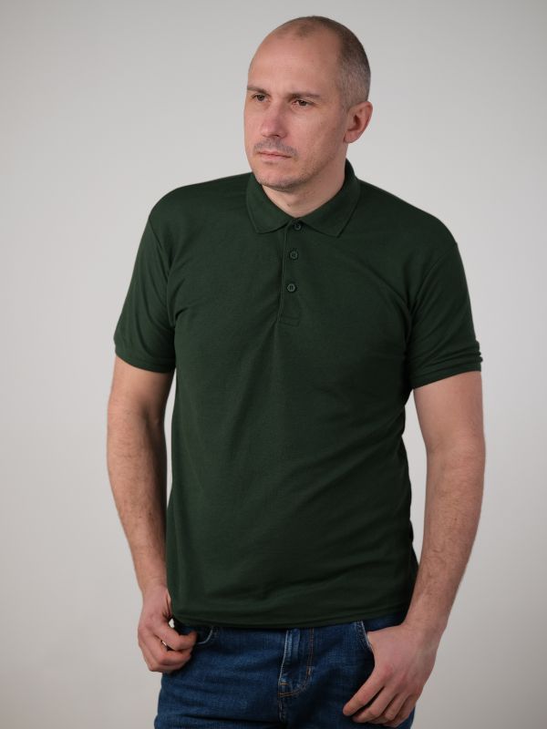 Мужская Футболка Поло Fruit of the Loom 65/35 Бутылочный M