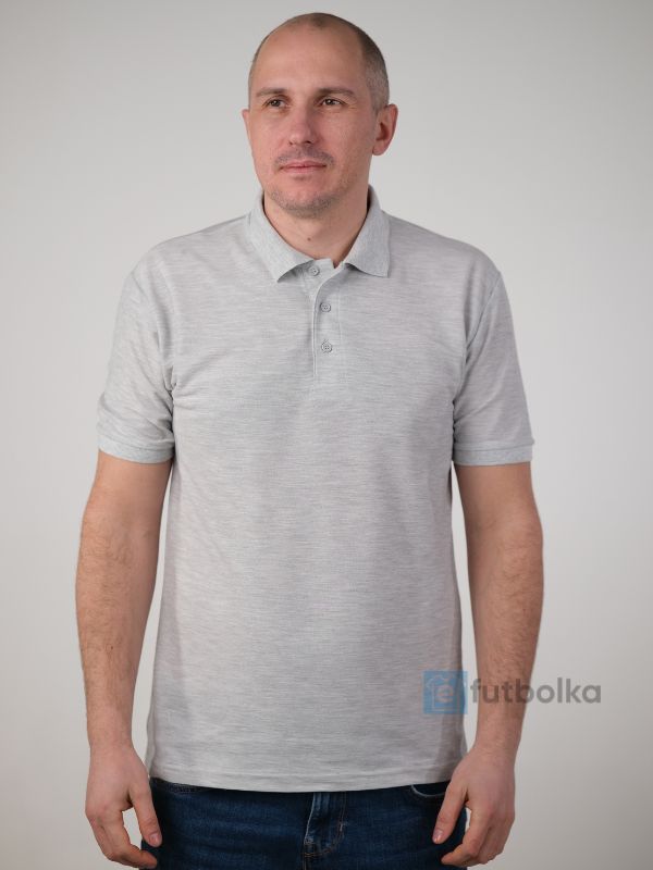 Чоловіча Футболка Поло Fruit of the Loom 65/35 Сірий Меланж 2XL