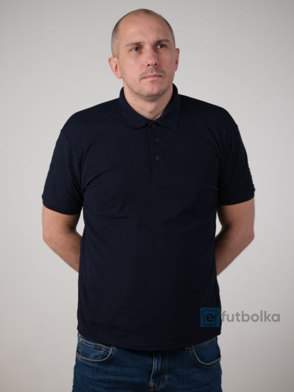Чоловіча Футболка Поло Fruit of the Loom 65/35 Глибокий Темно-Синій XL