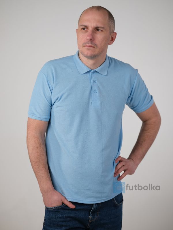 Чоловіча Футболка Поло Fruit of the Loom 65/35 Блакитний XL