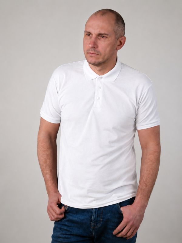 Мужская Футболка Поло Fruit of the Loom 65/35 Белый M