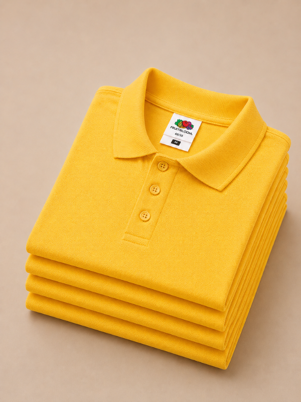 Мужская Футболка Поло Fruit of the Loom 65/35 Желтый S