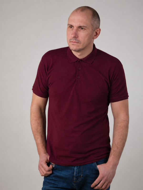 Мужская Футболка Поло Fruit of the Loom 65/35 Бордовый S