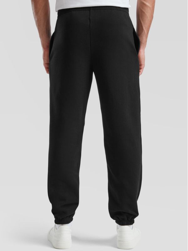 Мужские Теплые Широкие Брюки Спортивные Fruit of the Loom Classic Elasticated Cuff Jog Pants Черный S