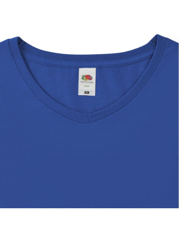 Чоловіча футболка з V-подібним вирізом Fruit of the Loom Iconic 150 Яскраво-Синій Розмір 2XL